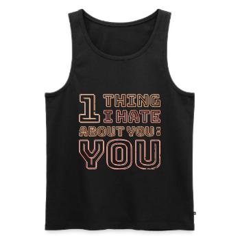 I hate you Shirt - Männer Premium Bio Tank Top - Schwarz - Vorne - Michal (187cm)