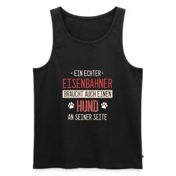 Eisenbahner Lokführer Eisenbahn Bahn Beruf Spruch - Männer Premium Bio Tank Top - Schwarz - Vorne - Michal (187cm)