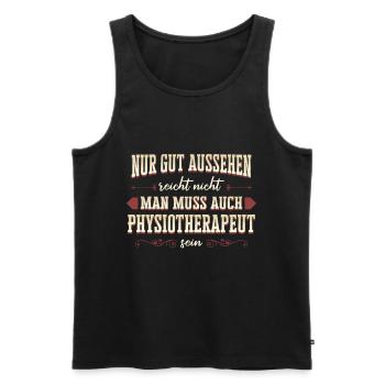 Physiotherapeut Physio Praxis Physiotherapie - Männer Premium Bio Tank Top - Schwarz - Vorne - Michal (187cm)