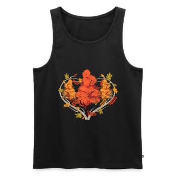 Buntes Laub Herz Wald Baum Geschenk Herbst - Männer Premium Bio Tank Top - Schwarz - Vorne - Michal (187cm)
