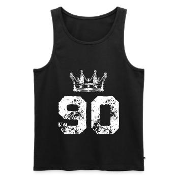 90 Number crown - Men's Premium Organic Tank Top - black - Front - Michal (187cm)