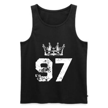 97 Couronne numérique - Débardeur bio Premium Homme - noir - Devant - Michal (187cm)