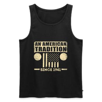 jeep Vintage - An American Tradition Since 1941 - Men's Premium Organic Tank Top - black - Front - AI Model Male 178 light (178cm)