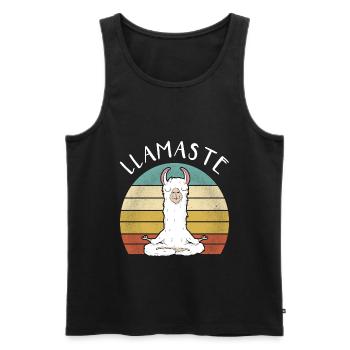 Llamaste - Funny Retro Llama Alpaca Lovers Gift - Men's Premium Organic Tank Top - black - Front - AI Model Male 178 light (178cm)