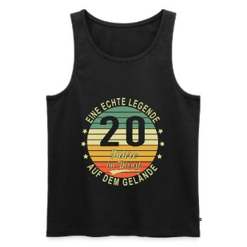 20 Jähriges Dienstjubiläum Arbeitsjubiläum - Männer Premium Bio Tank Top - Schwarz - Vorne - Michal (187cm)