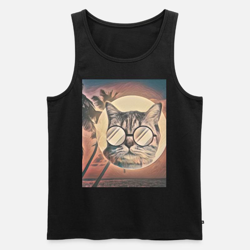 Katzen-Sommerflavour - Männer Premium Bio Tank Top - Schwarz