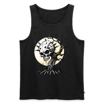 Skeleton tree Skull // Totenkopf Baum FS0082 - Men's Premium Organic Tank Top - black - Front - AI Model Male 178 light (178cm)