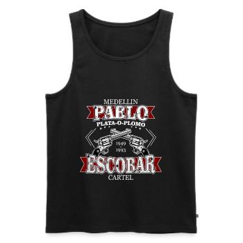 Pablo Escobar-Medellin Cartel - Männer Premium Bio Tank Top - Schwarz - Vorne - AI Model Male 178 light (178cm)