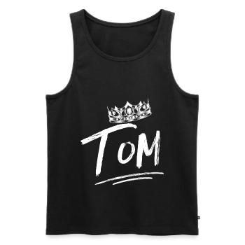 Tom - Men's Premium Organic Tank Top - black - Front - AI Model Male 178 light (178cm)
