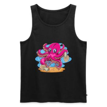 Cute Octopus Ocean Animal Gift Idea Octopus - Men's Premium Organic Tank Top - black - Front - Michal (187cm)