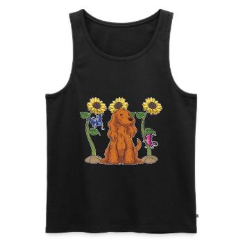 Pet Dog Gift Sunflower Cocker Spaniel - Men's Premium Organic Tank Top - black - Front - Michal (187cm)