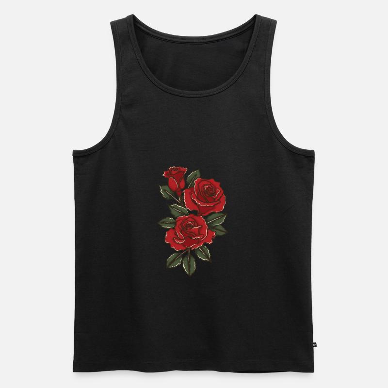 Rote Rosen - Männer Premium Bio Tank Top - Schwarz