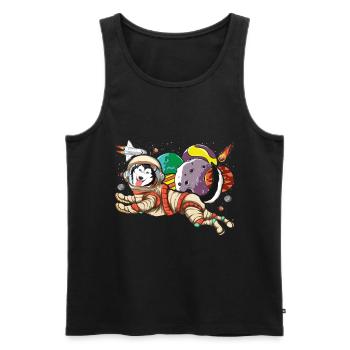 Universum Hunde Geschenk Weltall Astronaut Husky - Männer Premium Bio Tank Top - Schwarz - Vorne - Michal (187cm)