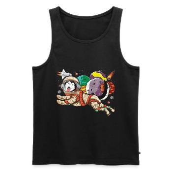 Galaxie Astronaut Hunde Geschenk Weltraum Husky - Männer Premium Bio Tank Top - Schwarz - Vorne - Michal (187cm)
