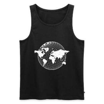 Carte internationale Gift Travel World Map - Débardeur bio Premium Homme - noir - Devant - Michal (187cm)