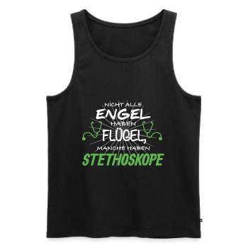 Engel Flügel Arzt Ärztin Stethoskop Medizin - Männer Premium Bio Tank Top - Schwarz - Vorne - Michal (187cm)