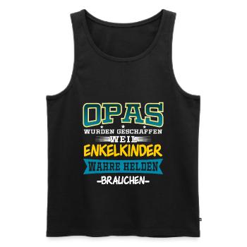 Opa Großvater Opi Geschenk - Männer Premium Bio Tank Top - Schwarz - Vorne - Michal (187cm)