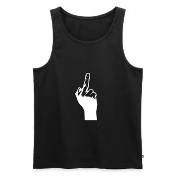 Ich zeige Dir den Mittelfinger - Männer Premium Bio Tank Top - Schwarz - Vorne - AI Model Male 178 light (178cm)
