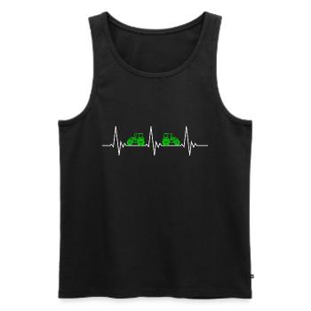 Heartbeat Tractor Heartbeat Trekker Gift Fun - Débardeur bio Premium Homme - noir - Devant - Michal (187cm)