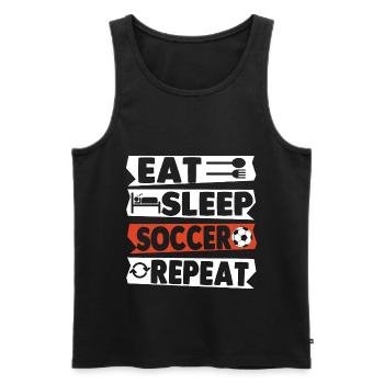 Eat Sleep Soccer Repeat - Men's Premium Organic Tank Top - black - Front - Michal (187cm)