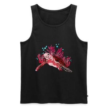 Cadeau Ocean Animal Lover Tortue de Mer - Débardeur bio Premium Homme - noir - Devant - Michal (187cm)