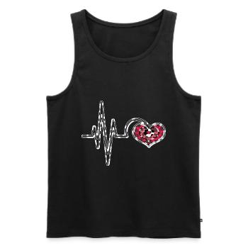 Kuh Muster Herzschlag Bauernhof Tier Geschenk Kuh - Männer Premium Bio Tank Top - Schwarz - Vorne - Michal (187cm)