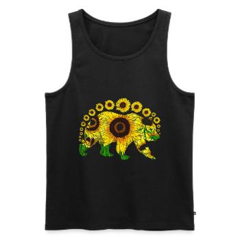Habitant de la forêt Animal de la forêt Ours de tournesol cadeau - Débardeur bio Premium Homme - noir - Devant - Michal (187cm)