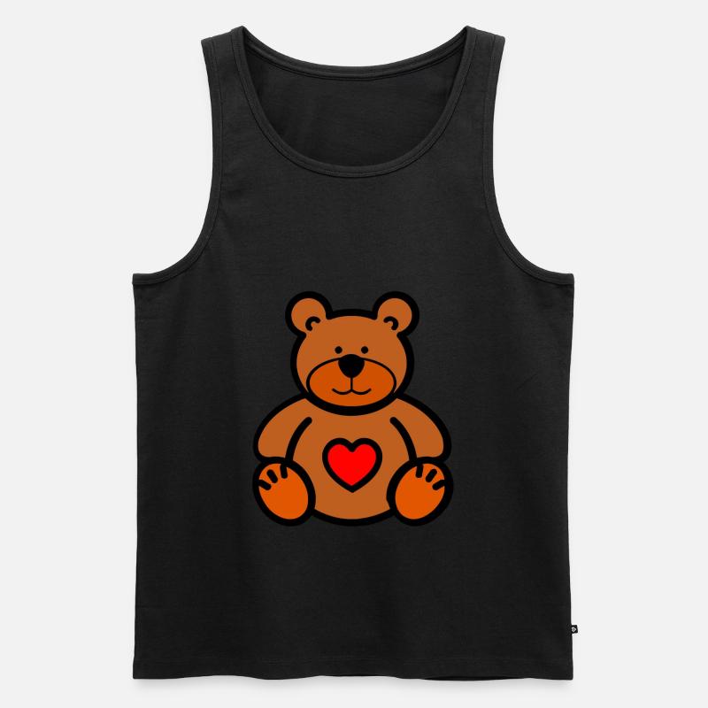 Teddybär - Männer Premium Bio Tank Top - Schwarz