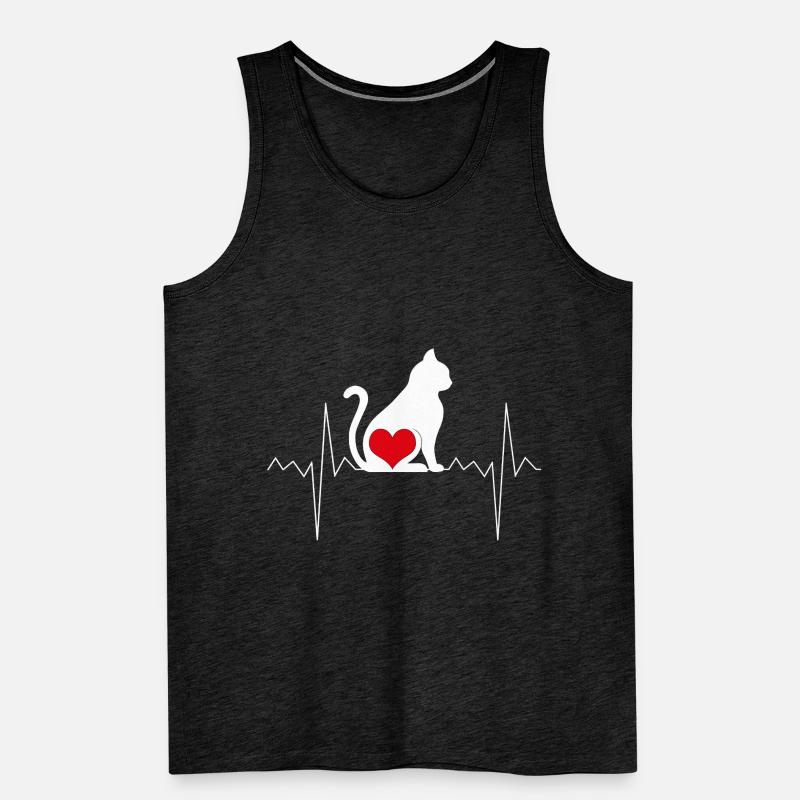 Fréquence cardiaque du chat Débardeur bio Premium Homme