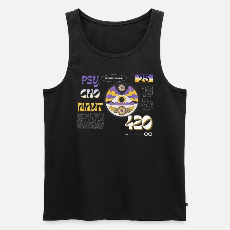 1943 Psychonaut Trippy Infinity Erweitern - Männer Premium Bio Tank Top - Schwarz