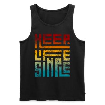 Modern Keep Life Simple Vintage Gradient - Men's Premium Organic Tank Top - black - Front - AI Model Male 178 light (178cm)