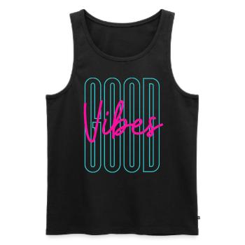 Neon Good Vibes Positive Inspiration - Débardeur bio Premium Homme - noir - Devant - AI Model Male 178 light (178cm)
