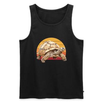 African Sulcata Tortoise - Männer Premium Bio Tank Top - Schwarz - Vorne - Michal (187cm)