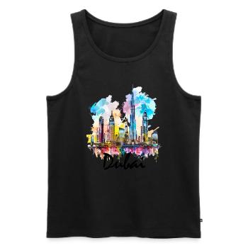 Dubai Skyline Arab Emirates - Männer Premium Bio Tank Top - Schwarz - Vorne - Michal (187cm)