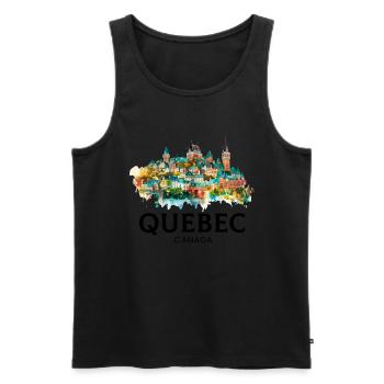 Quebec Canada Montreal, quebec flag - Männer Premium Bio Tank Top - Schwarz - Vorne - Michal (187cm)