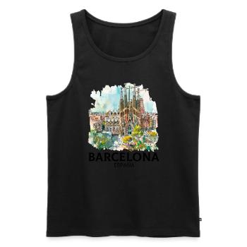 barcelona spain espana - Männer Premium Bio Tank Top - Schwarz - Vorne - Michal (187cm)
