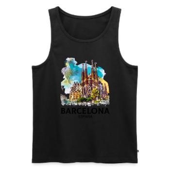 barcelona spain espana - Männer Premium Bio Tank Top - Schwarz - Vorne - Michal (187cm)