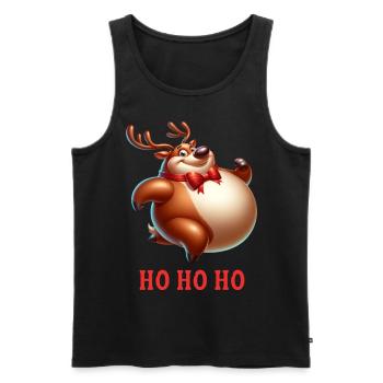 Reindeer HO HO HO - Men's Premium Organic Tank Top - black - Front - AI Model Male 178 light (178cm)