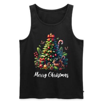 Weihnachtsbaum Xmas Merry Christmas - Männer Premium Bio Tank Top - Schwarz - Vorne - Michal (187cm)