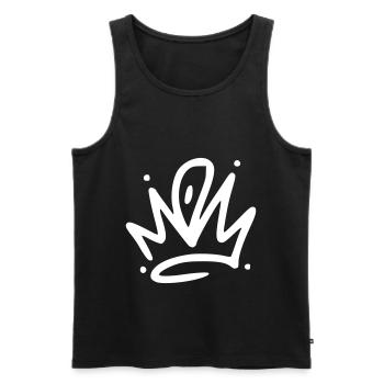 Emoji Krone Kronen Skizze weiß - Männer Premium Bio Tank Top - Schwarz - Vorne - Michal (187cm)