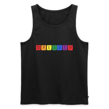 Buntes Dresden - Männer Premium Bio Tank Top - Schwarz - Vorne - AI Model Male 178 light (178cm)