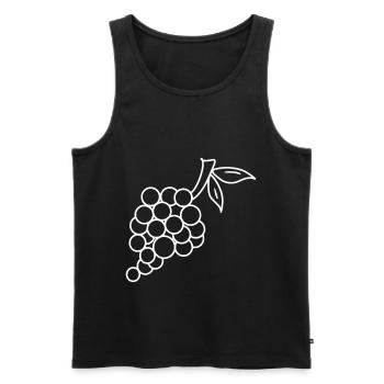 Grape Emoji Fruit Sticker Sketch White - Men's Premium Organic Tank Top - black - Front - AI Model Male 178 light (178cm)