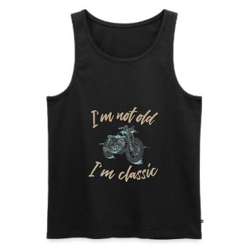I'm not old I'm a classic motorcycle - Men's Premium Organic Tank Top - black - Front - AI Model Male 178 light (178cm)