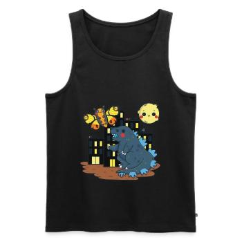 Le combat des monstres - Débardeur bio Premium Homme - noir - Devant - Michal (187cm)