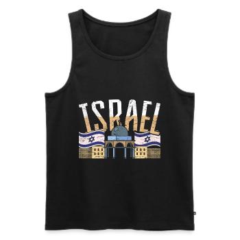 Star of David Israeli Flag Gift Israel - Men's Premium Organic Tank Top - black - Front - AI Model Male 178 light (178cm)