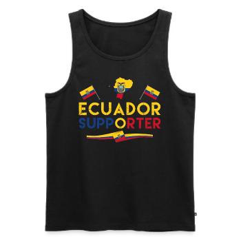 Fan of Ecuador Supporter. Supporter of Ecuador. - Men's Premium Organic Tank Top - black - Front - AI Model Male 178 light (178cm)