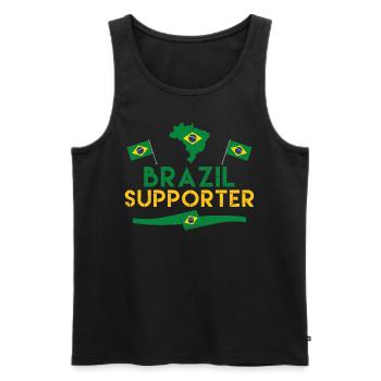 Brazil supporter. fan de Brazil. brazil. samba - Débardeur bio Premium Homme - noir - Devant - AI Model Male 178 light (178cm)