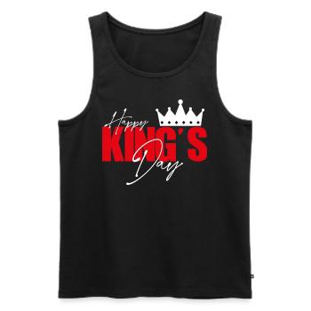 Happy king's day. Kings Day. King for a day. - Men's Premium Organic Tank Top - black - Front - AI Model Male 178 light (178cm)