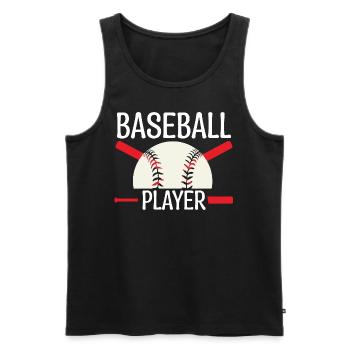 joueur de baseball. Entraîneur de baseball. - Débardeur bio Premium Homme - noir - Devant - AI Model Male 178 light (178cm)