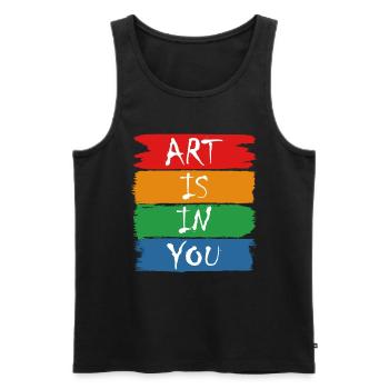 Art Is In You Kunst Künstler Malen Kunstlehrer - Männer Premium Bio Tank Top - Schwarz - Vorne - Michal (187cm)
